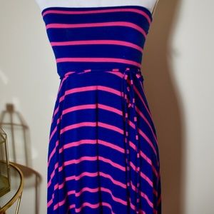 Motherhood Strapless High-Low Hem Maternity Dress